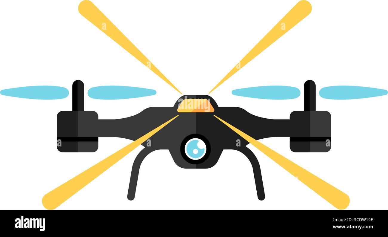 Drone,  quadcopter  vector  Icon illustration (Automatic inspection) Stock Vector