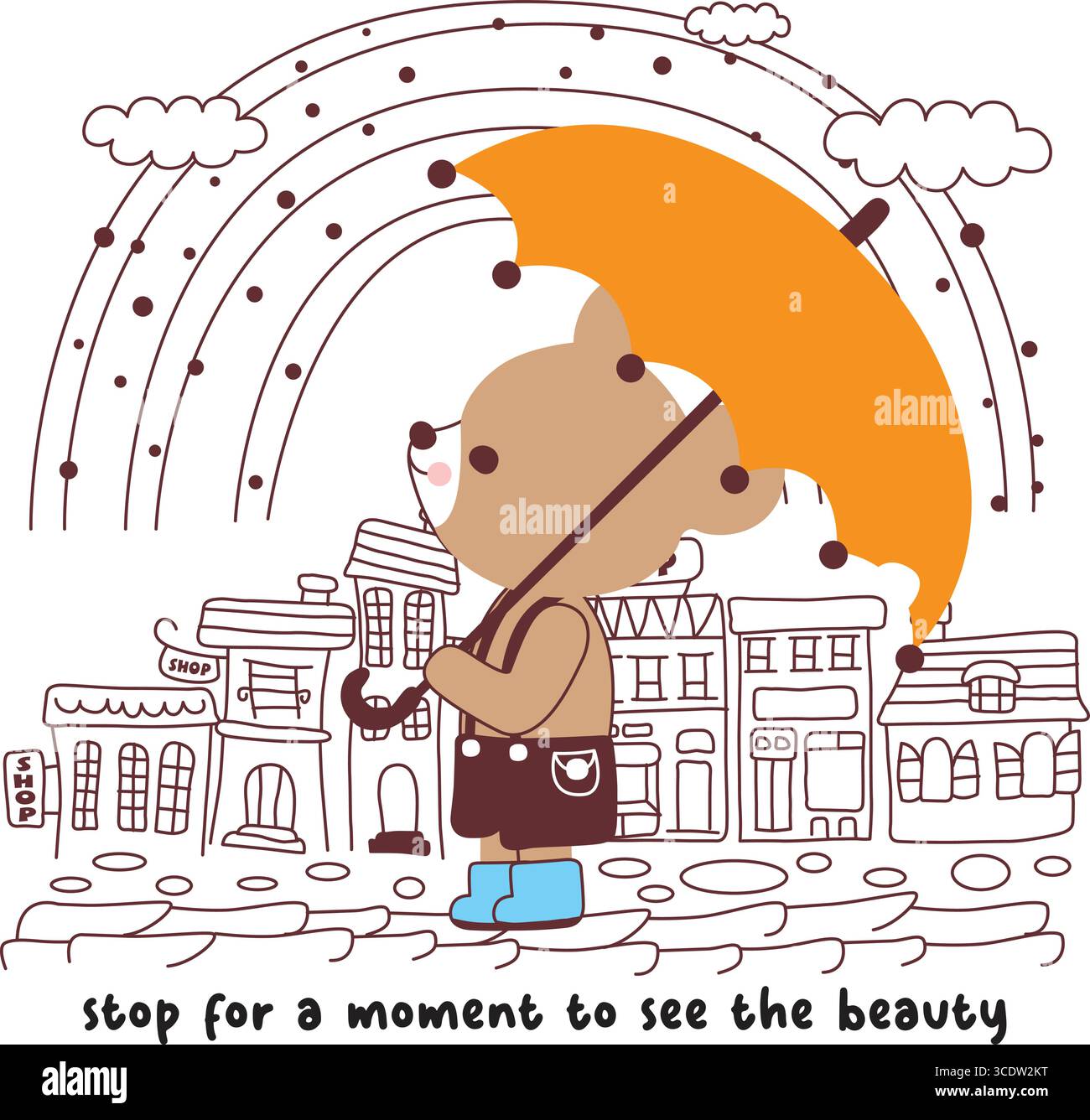cute bear vector on the stationery Stock Vector