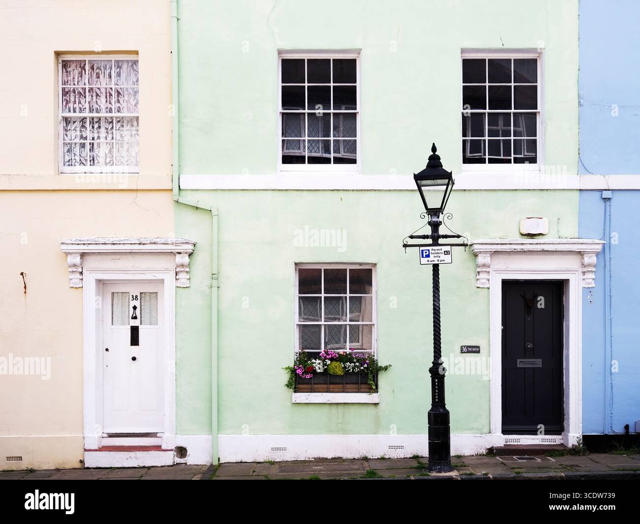 Colourful buildings on The Bayle in Folkestone Kent England Stock Photo