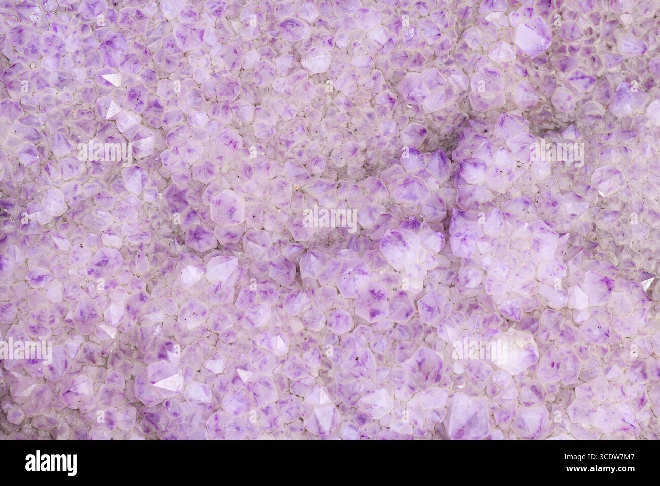 White and violet Amethyst Cactus Quarz stone closeup Stock Photo