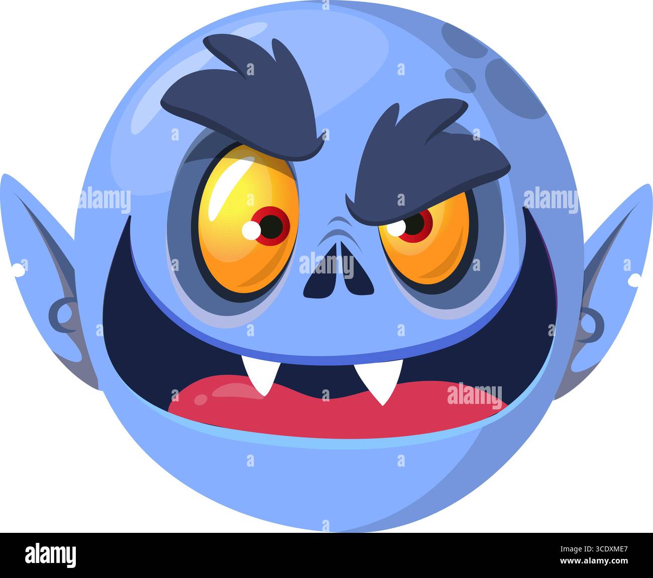 Cute cartoon vampire smiling. Vector illustration isolated. Halloween ...