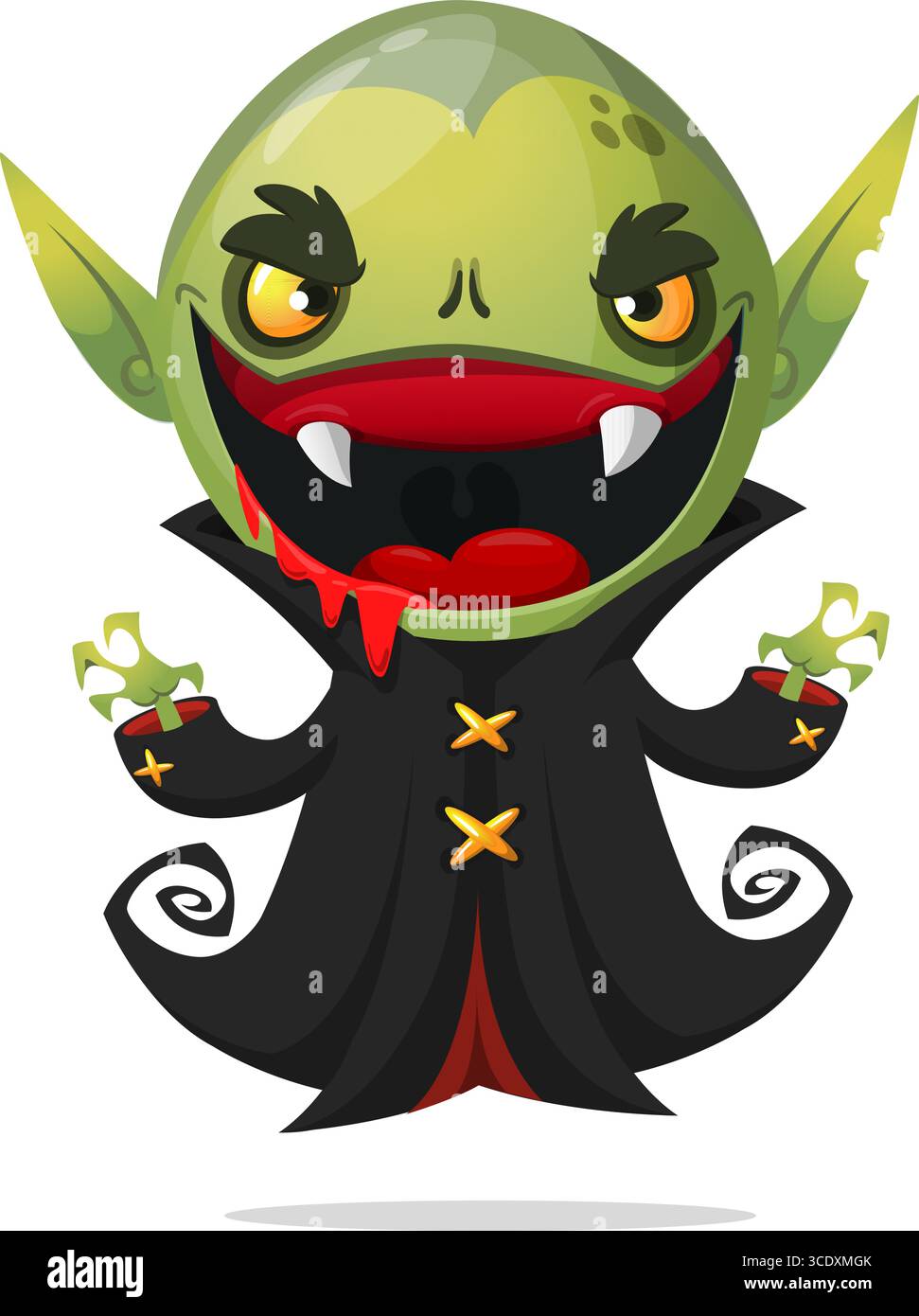 Cute cartoon vampire smiling. Vector illustration isolated. Halloween ...