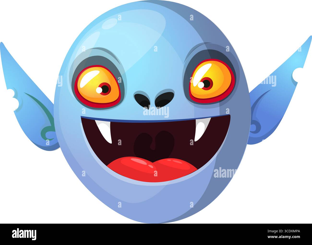 Cute cartoon vampire smiling. Vector illustration isolated. Halloween ...