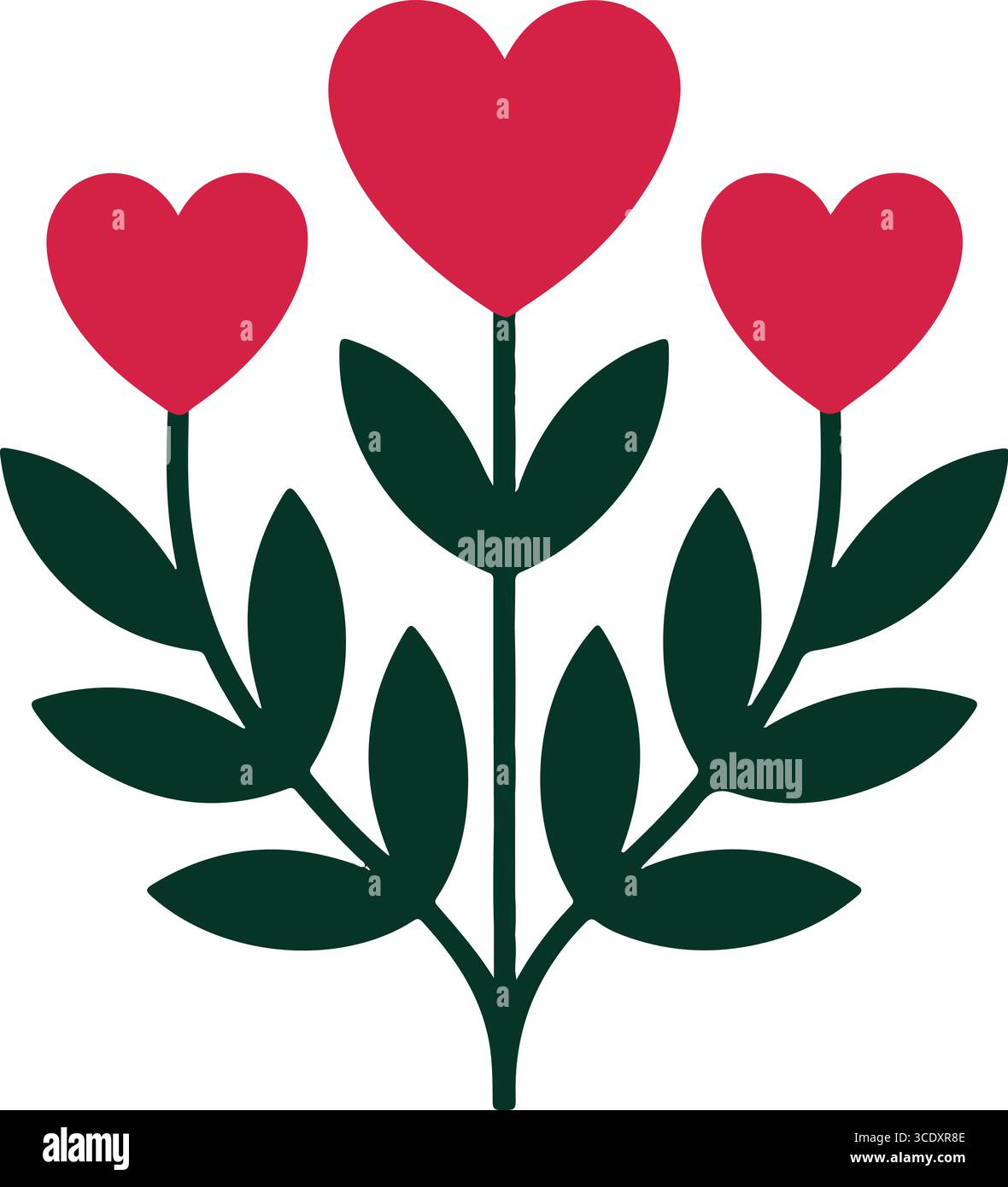 Flora silhouette vector art illustration Stock Vector