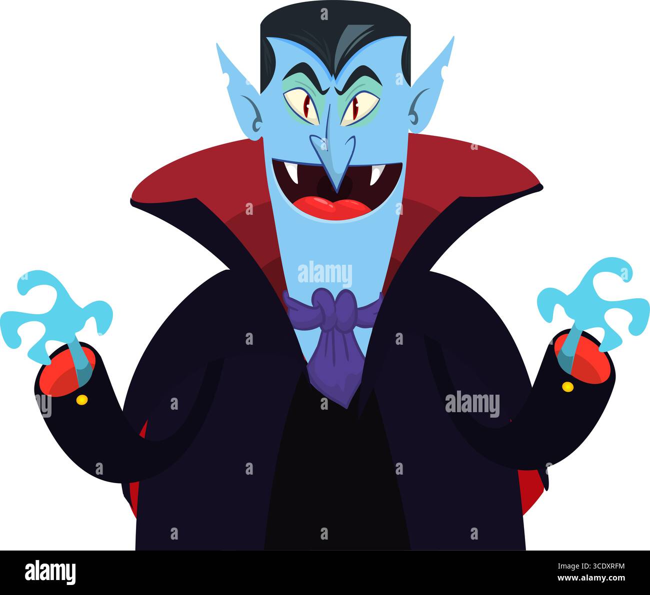 Cute cartoon vampire smiling. Vector illustration isolated. Halloween ...
