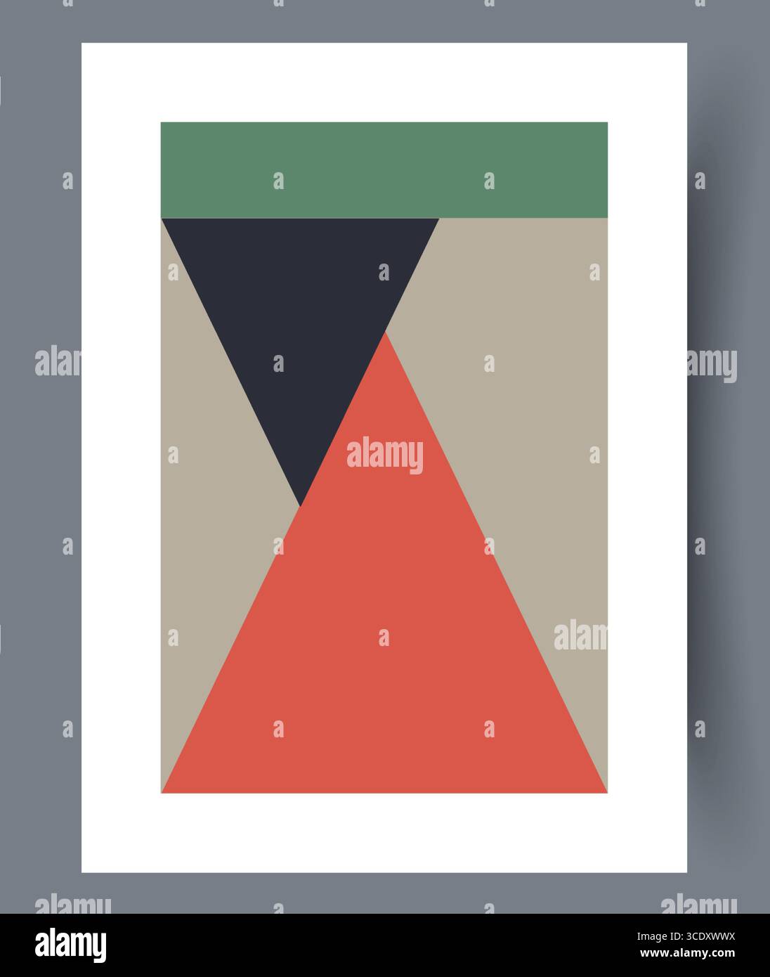 Geometric Abstract Art Featuring Eyecatching Triangular Shapes and Bold, Striking Colors Stock Vector