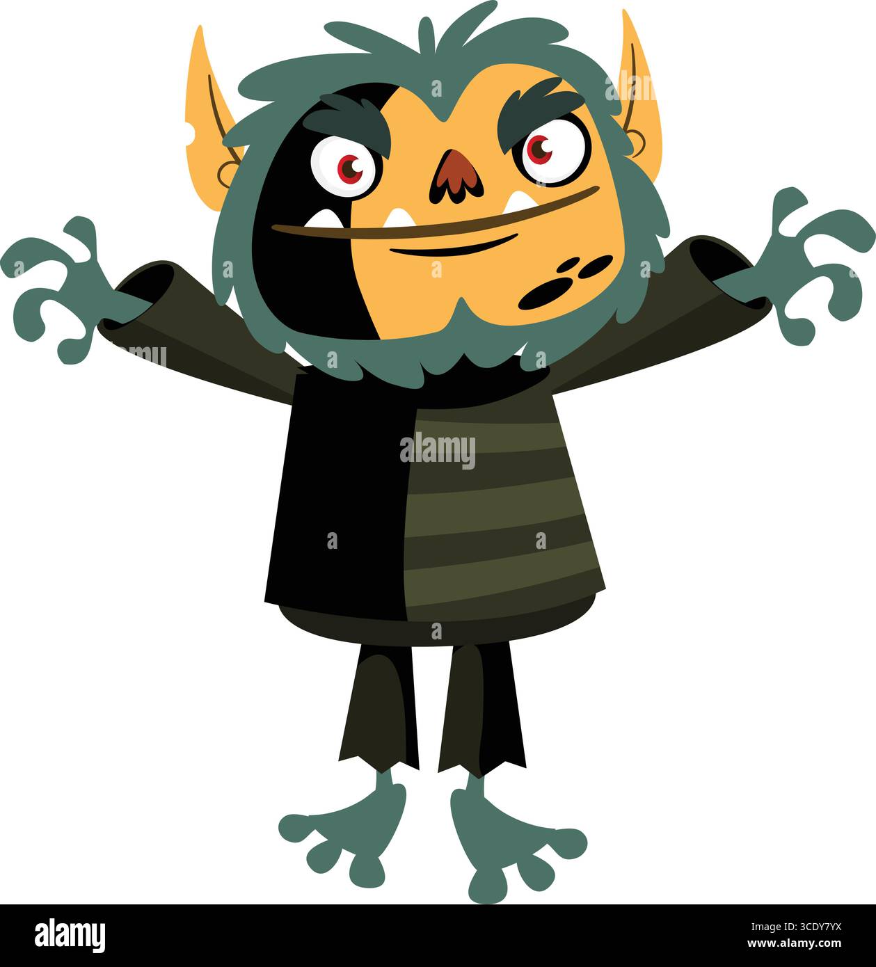 Cartoon funny werewolf character for Halloween design. Vector isolated ...