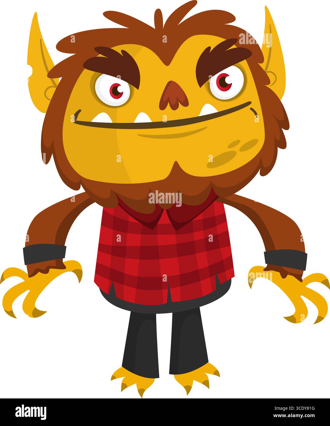 Cartoon funny werewolf character for Halloween design. Vector isolated ...