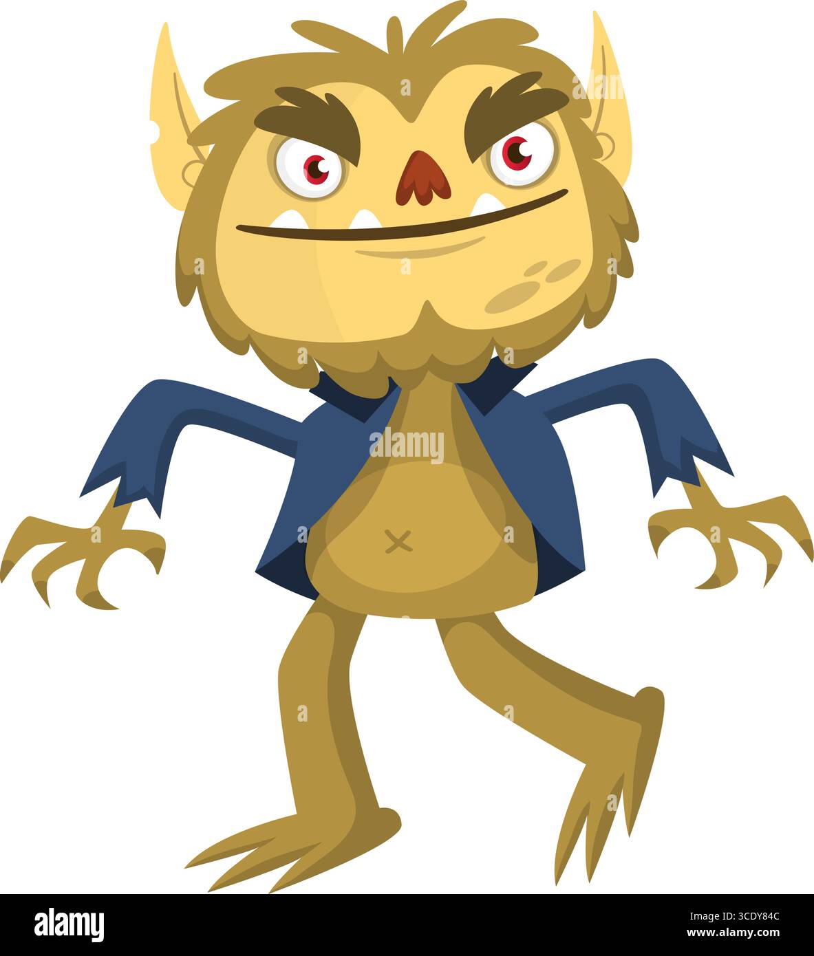 Cartoon funny werewolf character for Halloween design. Vector isolated ...