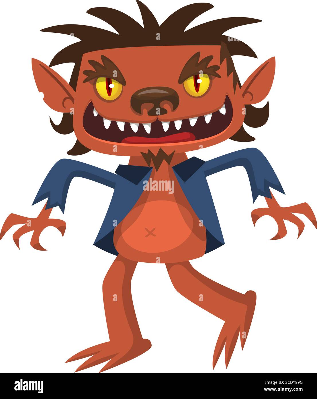 Cartoon funny werewolf character for Halloween design. Vector isolated ...