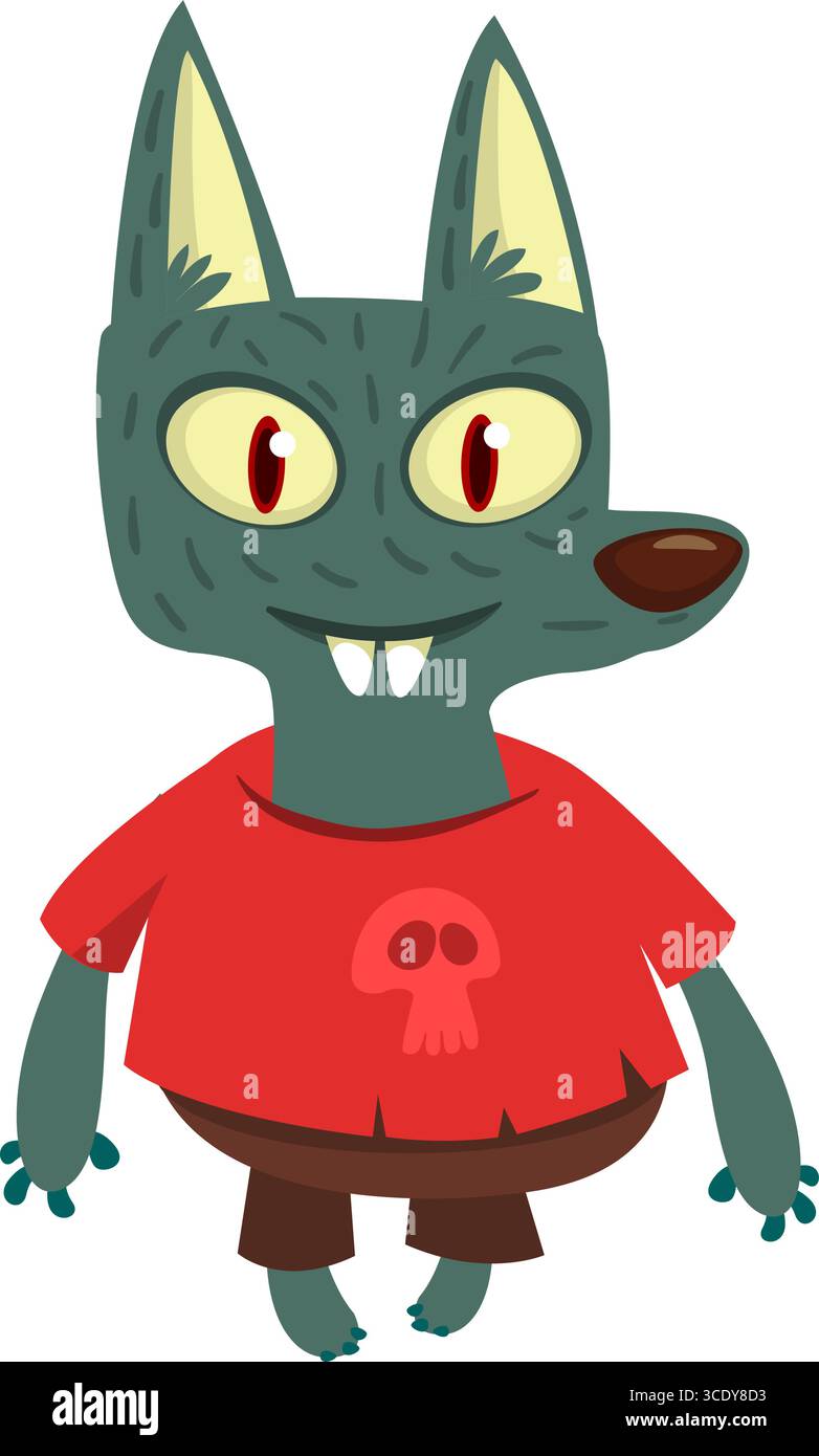 Cartoon funny werewolf character for Halloween design. Vector isolated ...