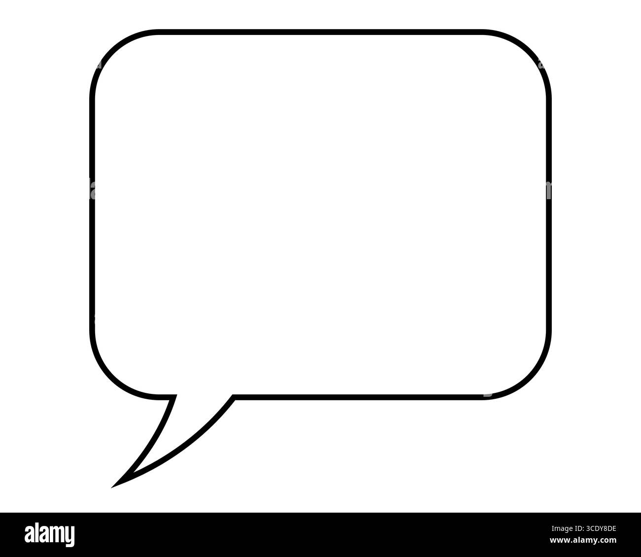 Rectangular Word Balloon Rectangle shape outline Black and White Stock Photos & Images - Alamy