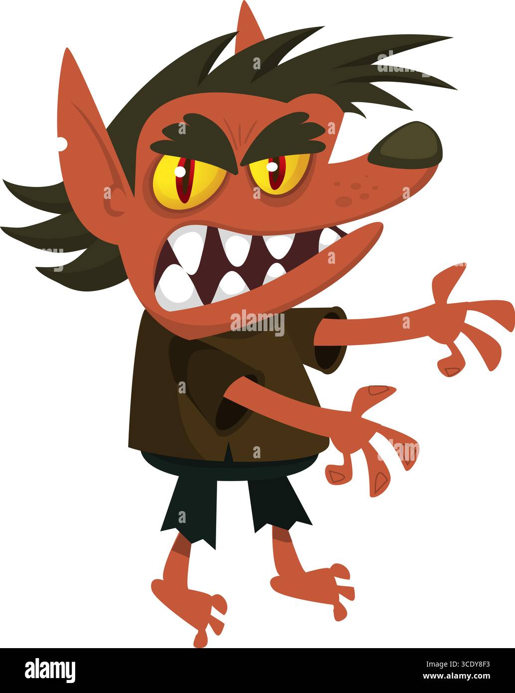 Cartoon funny werewolf character for Halloween design. Vector isolated ...