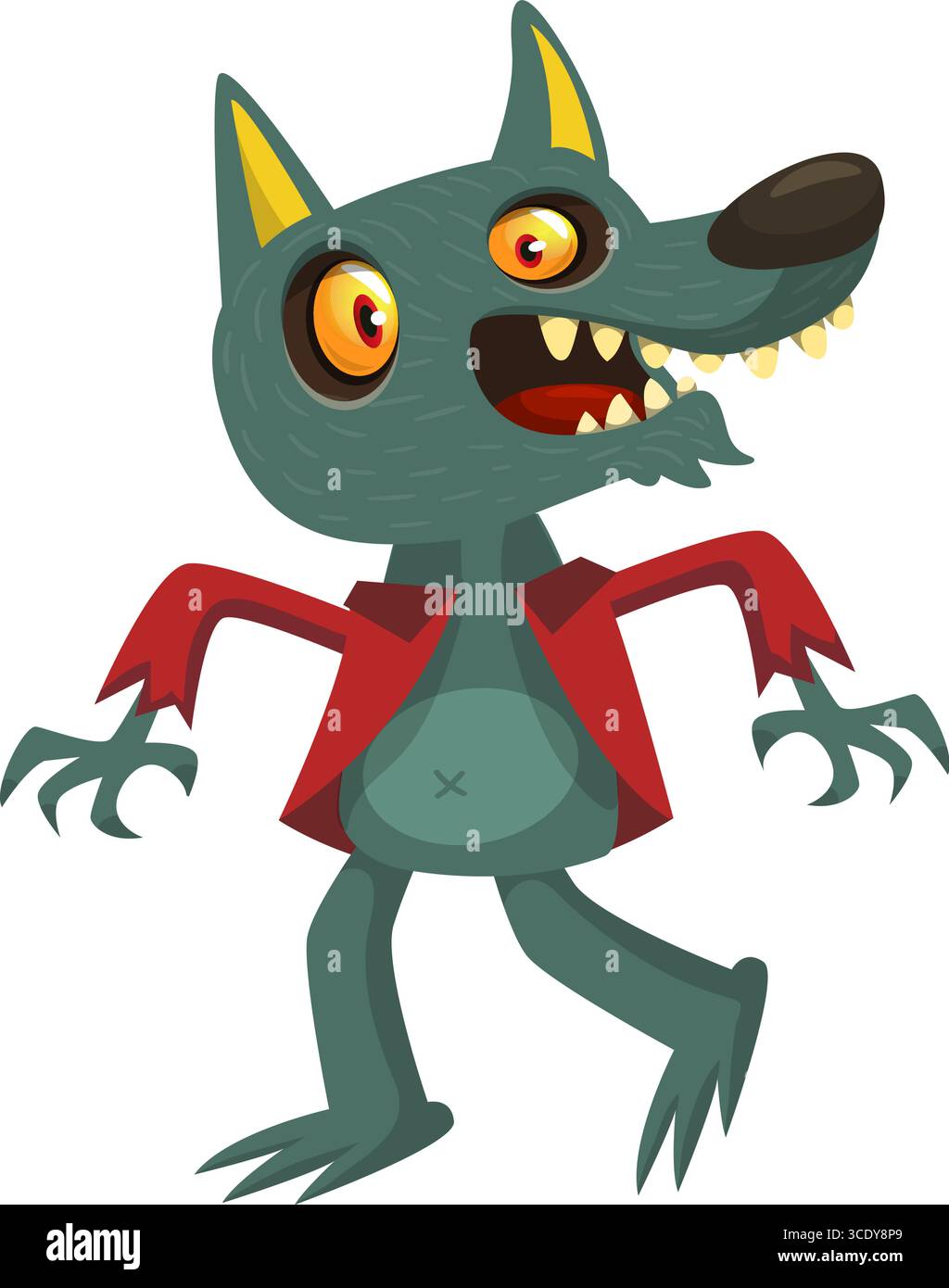 Cartoon funny werewolf character for Halloween design. Vector isolated ...
