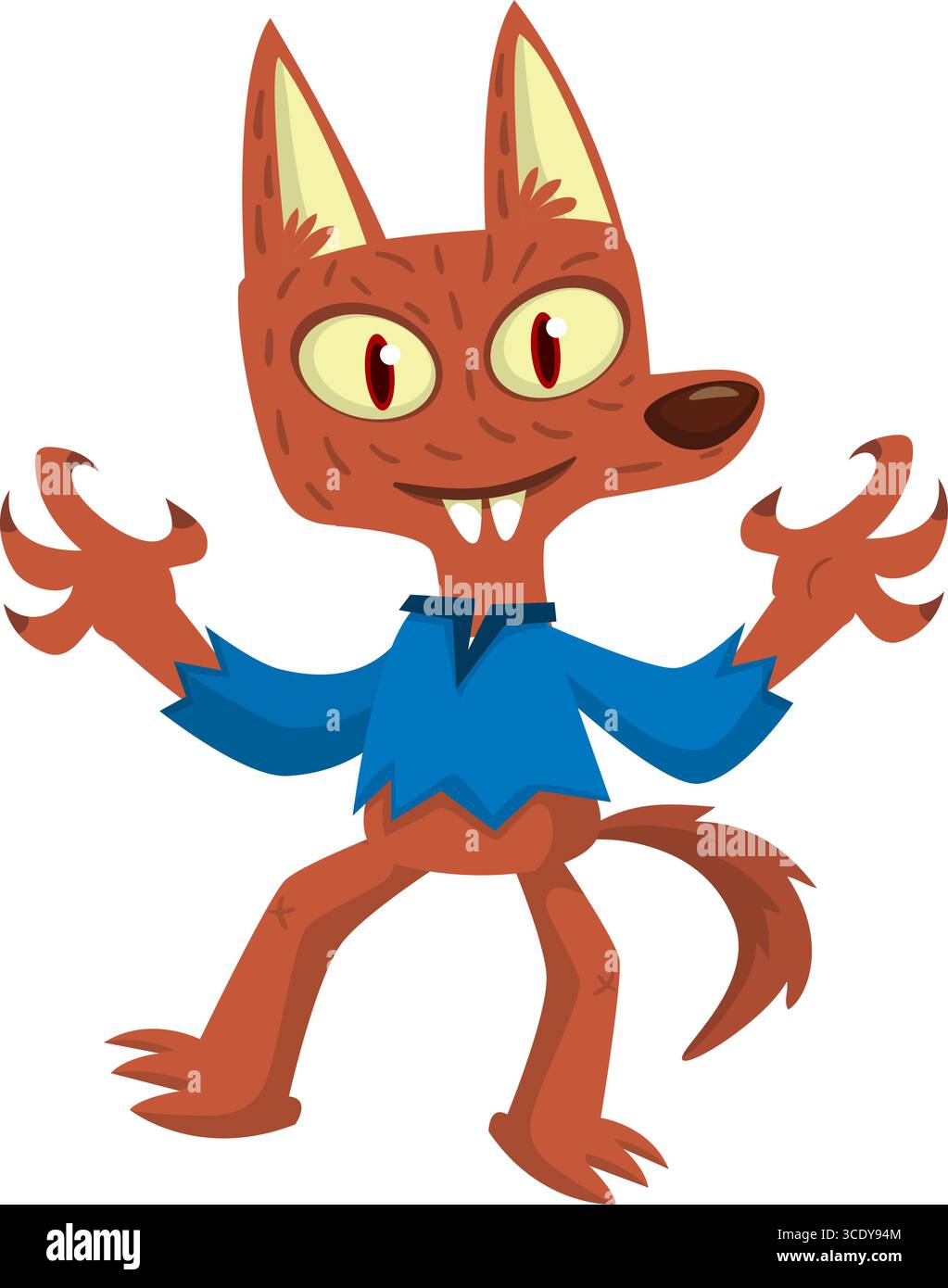 Cartoon funny werewolf character for Halloween design. Vector isolated ...