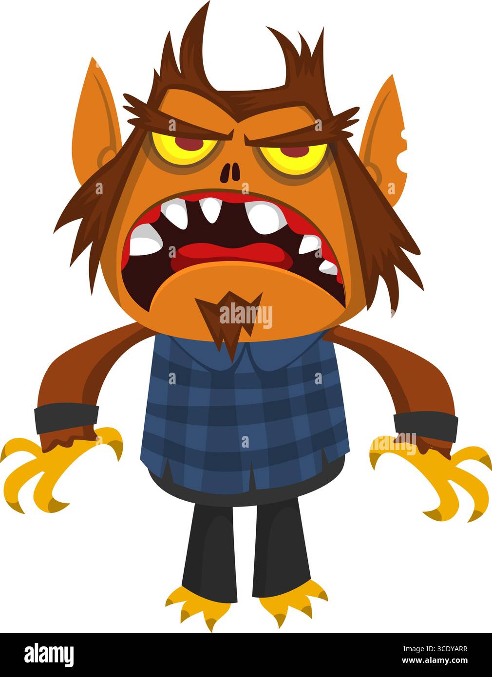 Cartoon funny werewolf character for Halloween design. Vector isolated ...