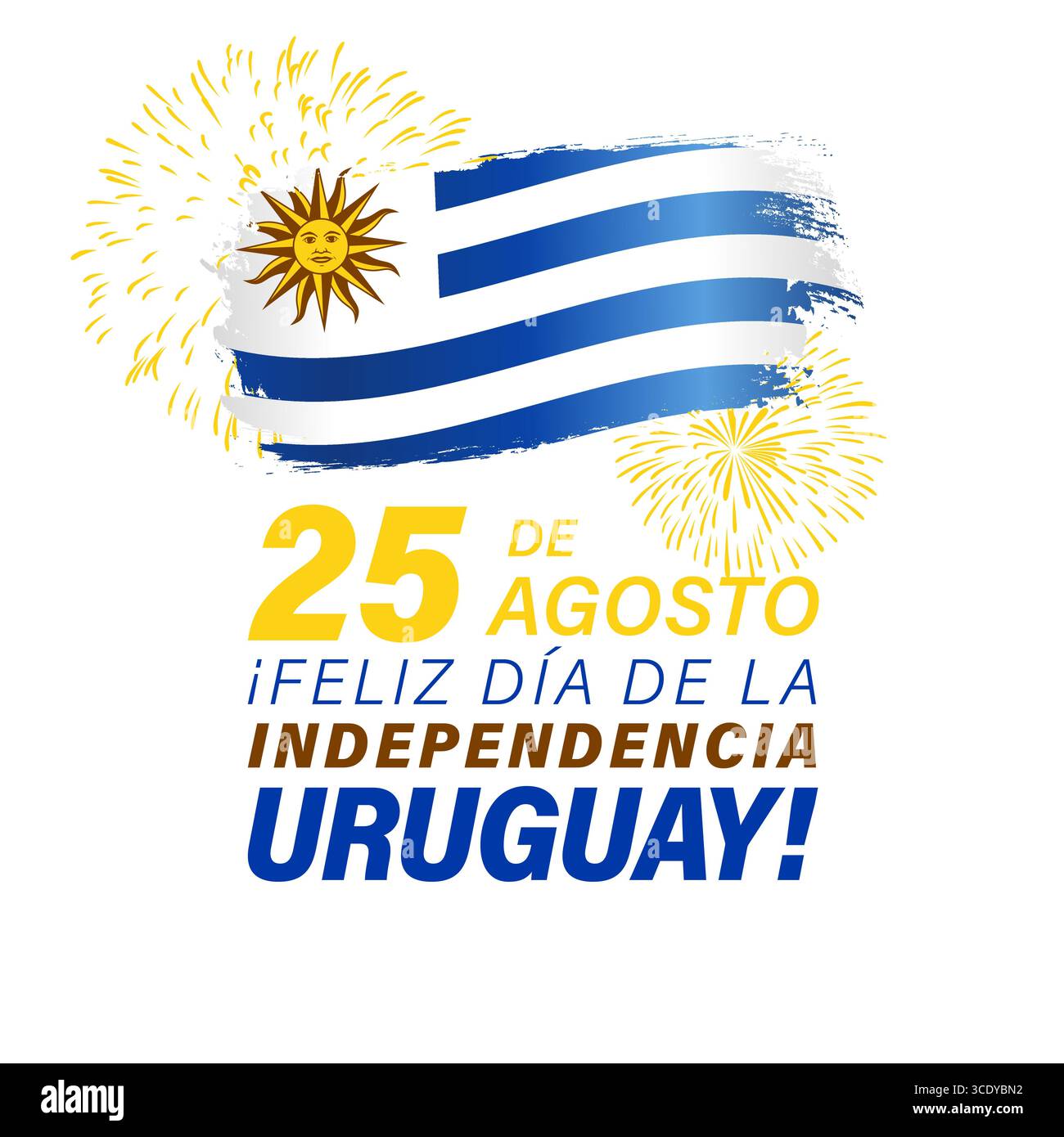 Greeting card in Spanish - August 25, Happy Independence Day Uruguay ...