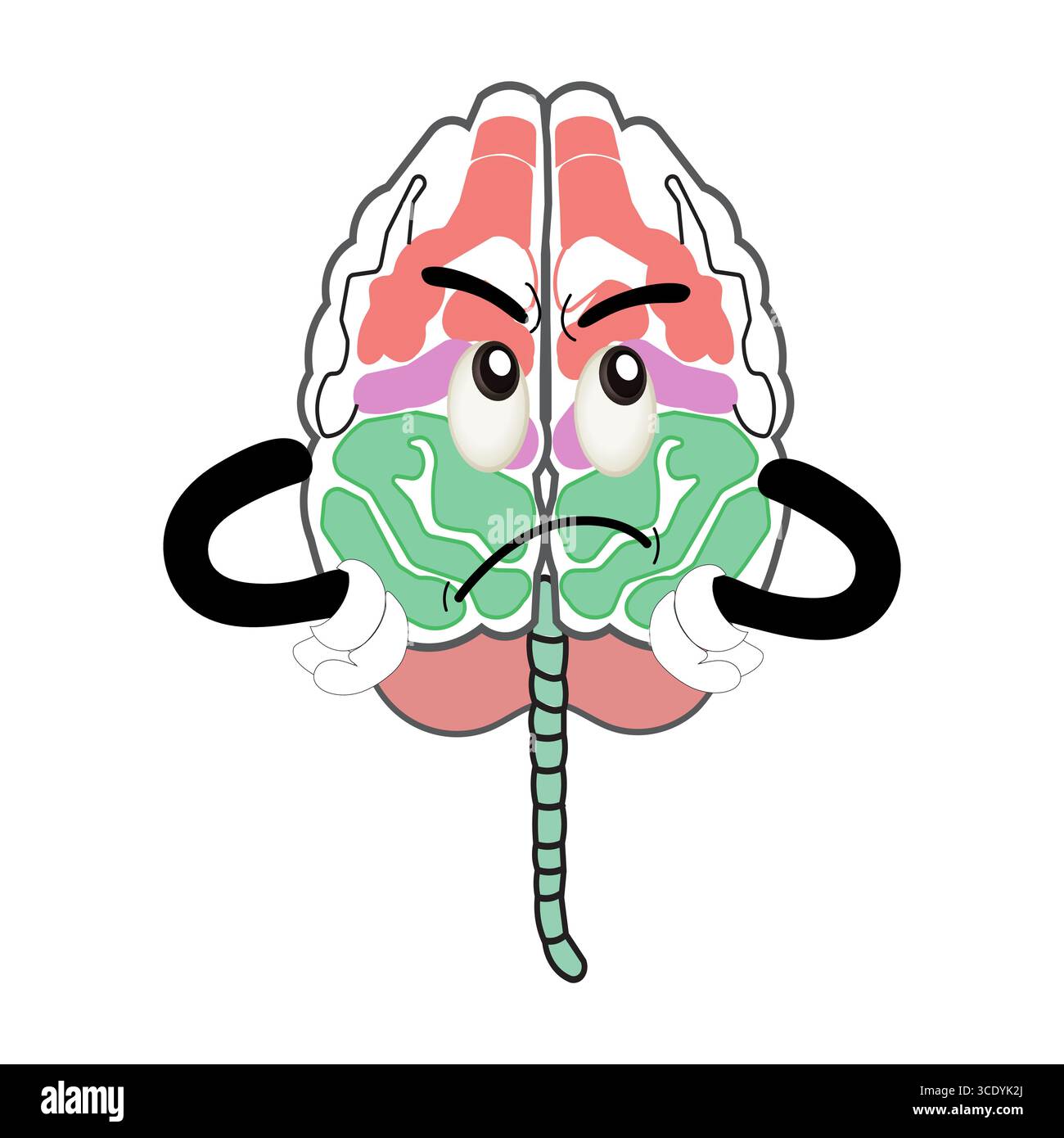 Bright Color Cartoon Brain Stock Vector Image & Art - Alamy