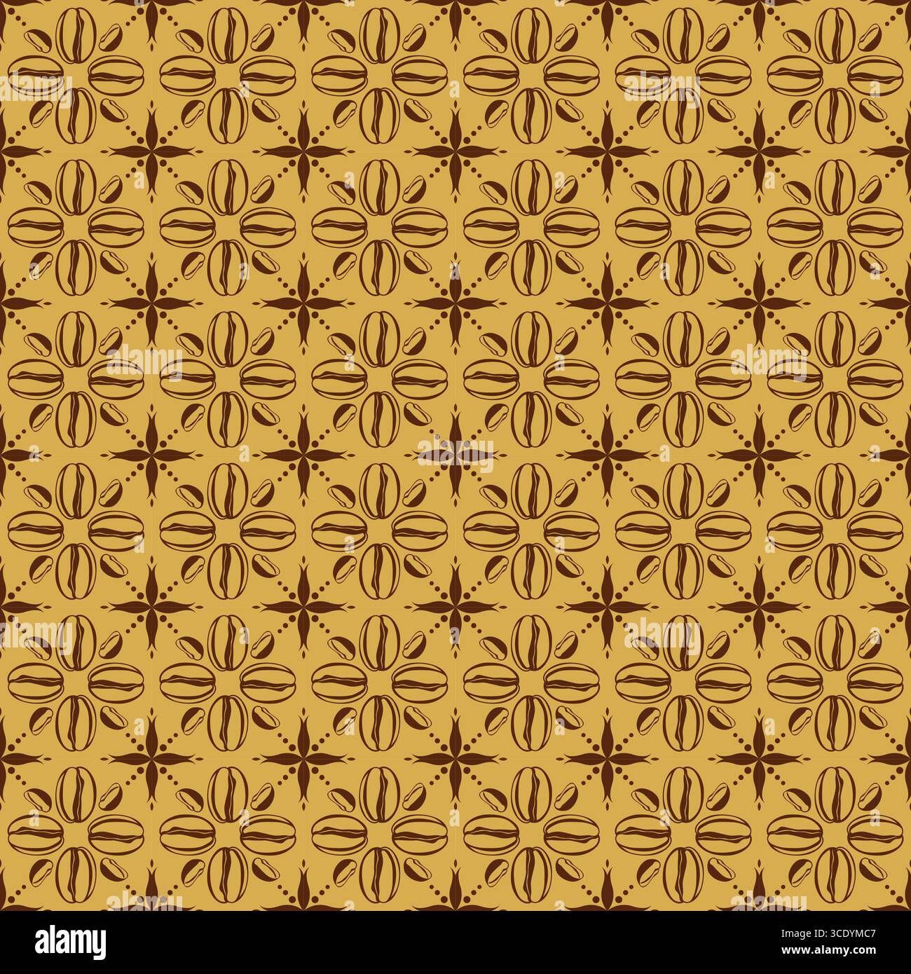 Seamless geometric pattern with icons of coffee beans. pattern coffee beans vector Stock Vector
