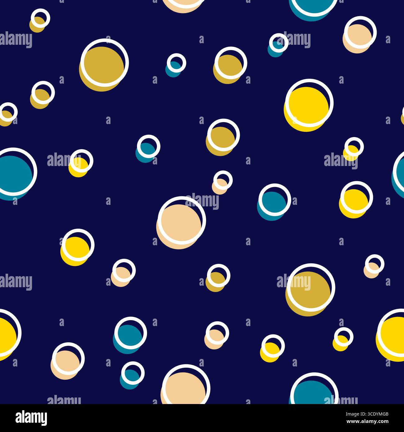 Polka dot full colors seamless pattern with line design Stock Vector