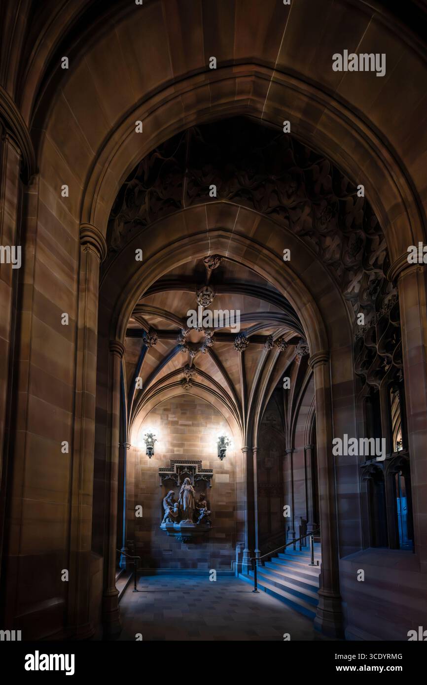 Interior of John Rylands Research Institute and Library, Manchester, UK. Stock Photo