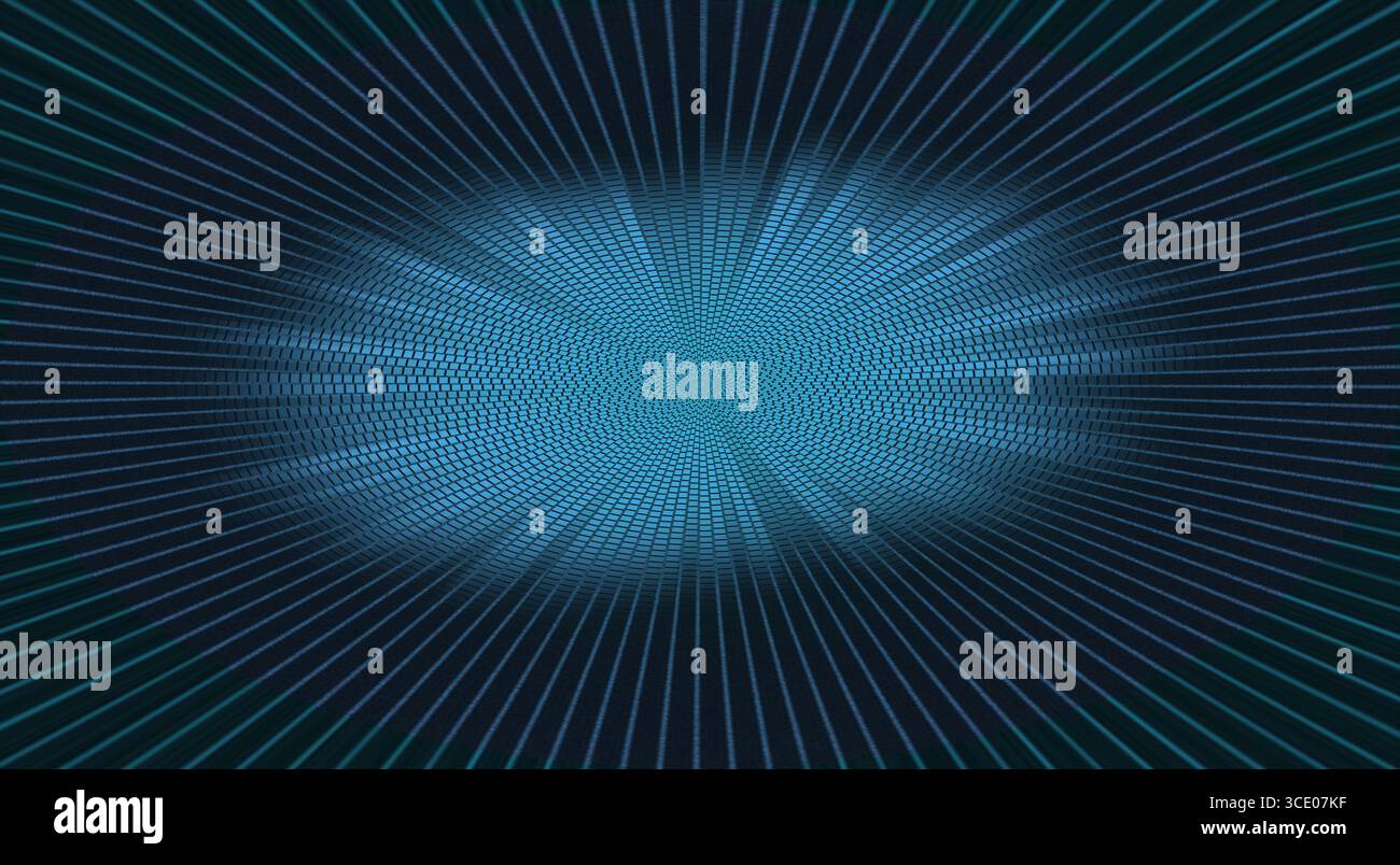 Abstract digital matrix with radiant blue glowing light effects and ...