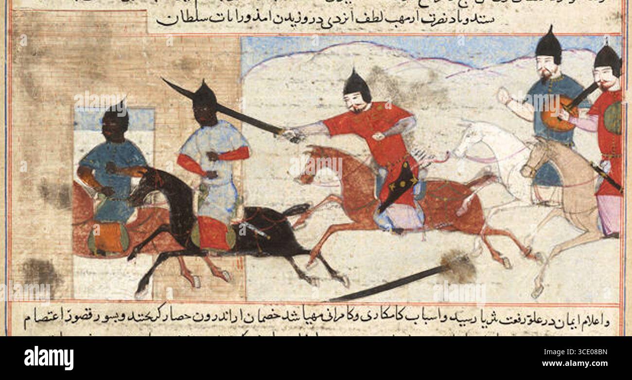 Muslim Conquest of Multan in India (miniature), folio from a manuscript ...
