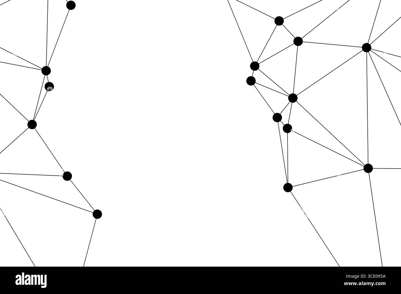 Abstract Geometric Network Mesh Background with Connected Dots and Lines – Polygonal Technology Structure Stock Vector