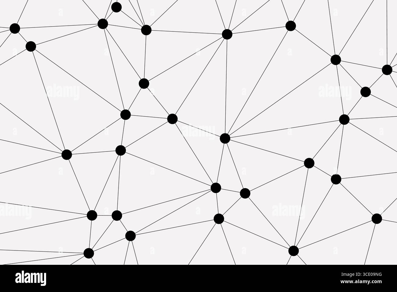 Abstract Geometric Network Mesh Background with Connected Dots and Lines – Polygonal Technology Structure Stock Vector