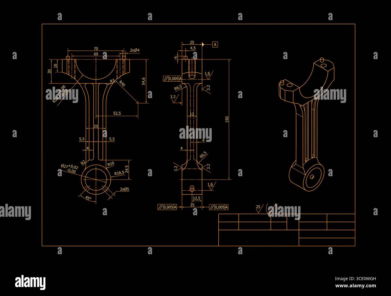 short block technical drawing , structural design strategies, engine ...