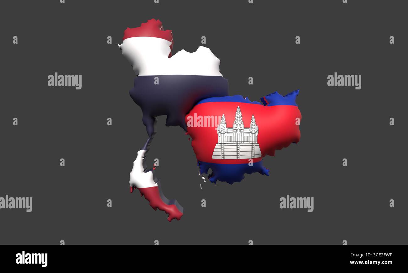 Thailand vs cambodia country national siam vs khmer map geography ...