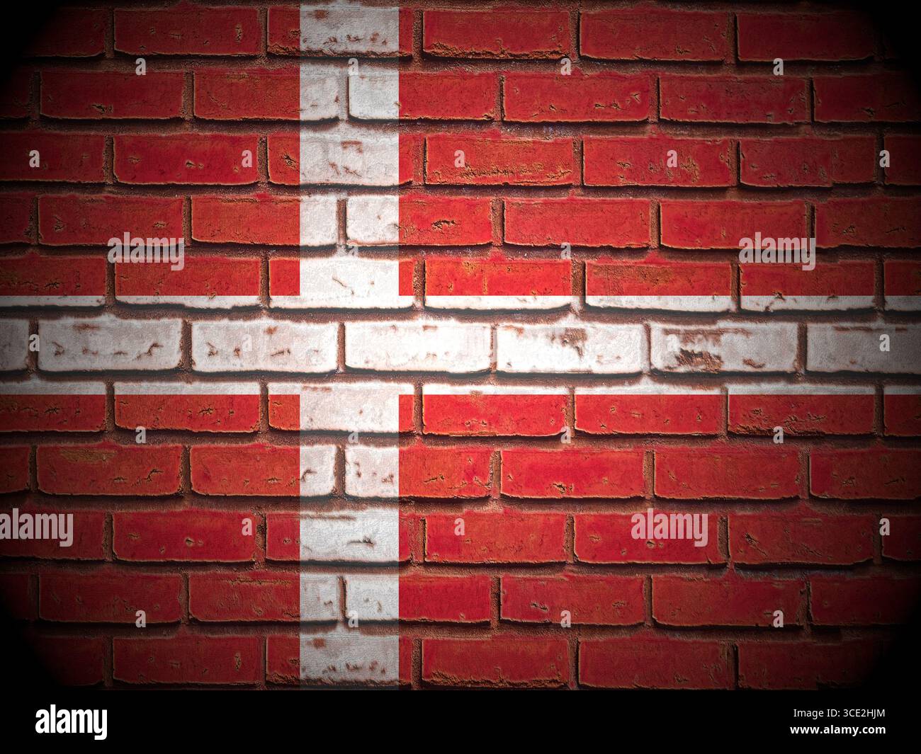 Old brick wall Denmark flag background. 3d illustration Stock Photo - Alamy