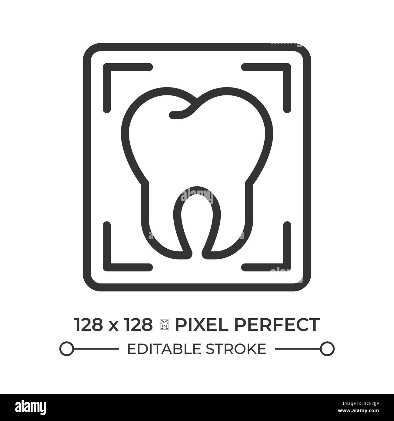 Professional dental services pixel perfect line icon Stock Vector