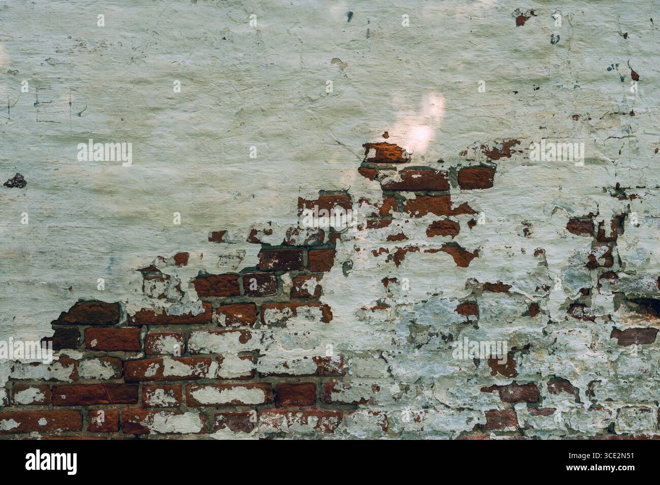 Weathered Brick Wall Showing Textured Decay Stock Photo