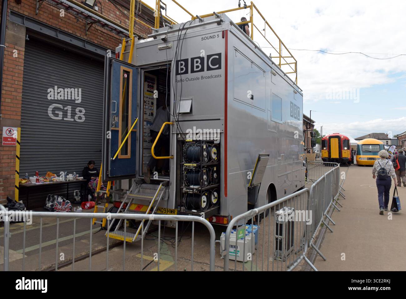 BBC Outside Broadcast truck working at the Greatest Gathering Railway event, August 2025 Stock Photo
