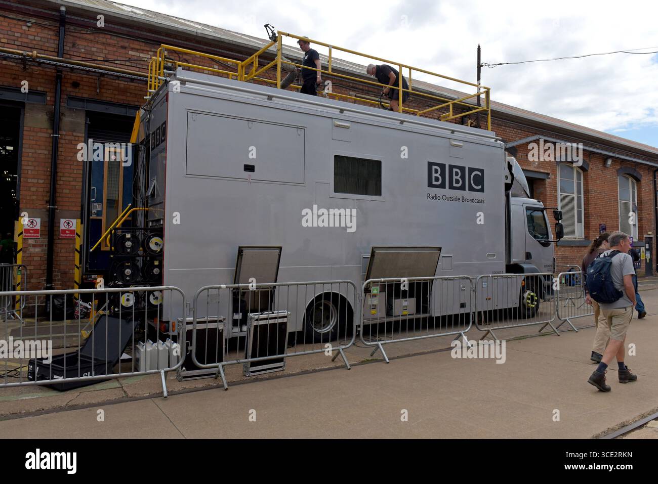 BBC Outside Broadcast truck working at the Greatest Gathering Railway event, August 2025 Stock Photo