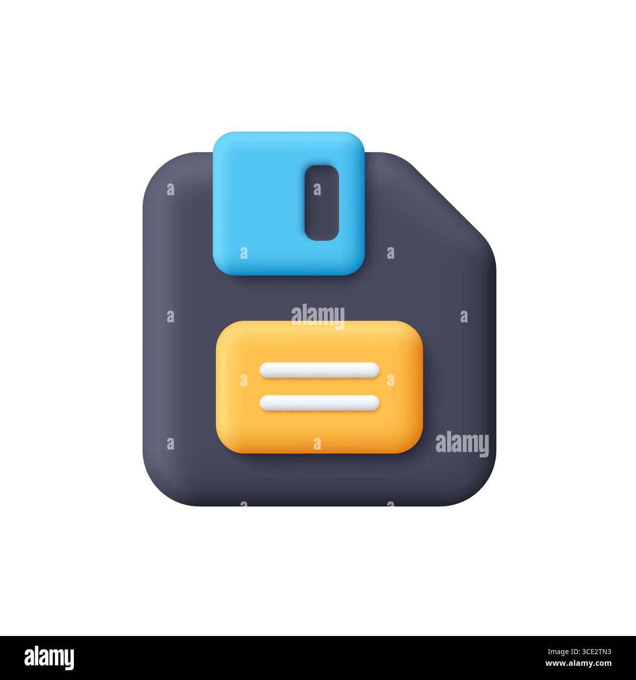 Black floppy disk, diskette. Data storage, information technology, save files, software and data storage concept. 3d vector icon. Cartoon minimal styl Stock Vector