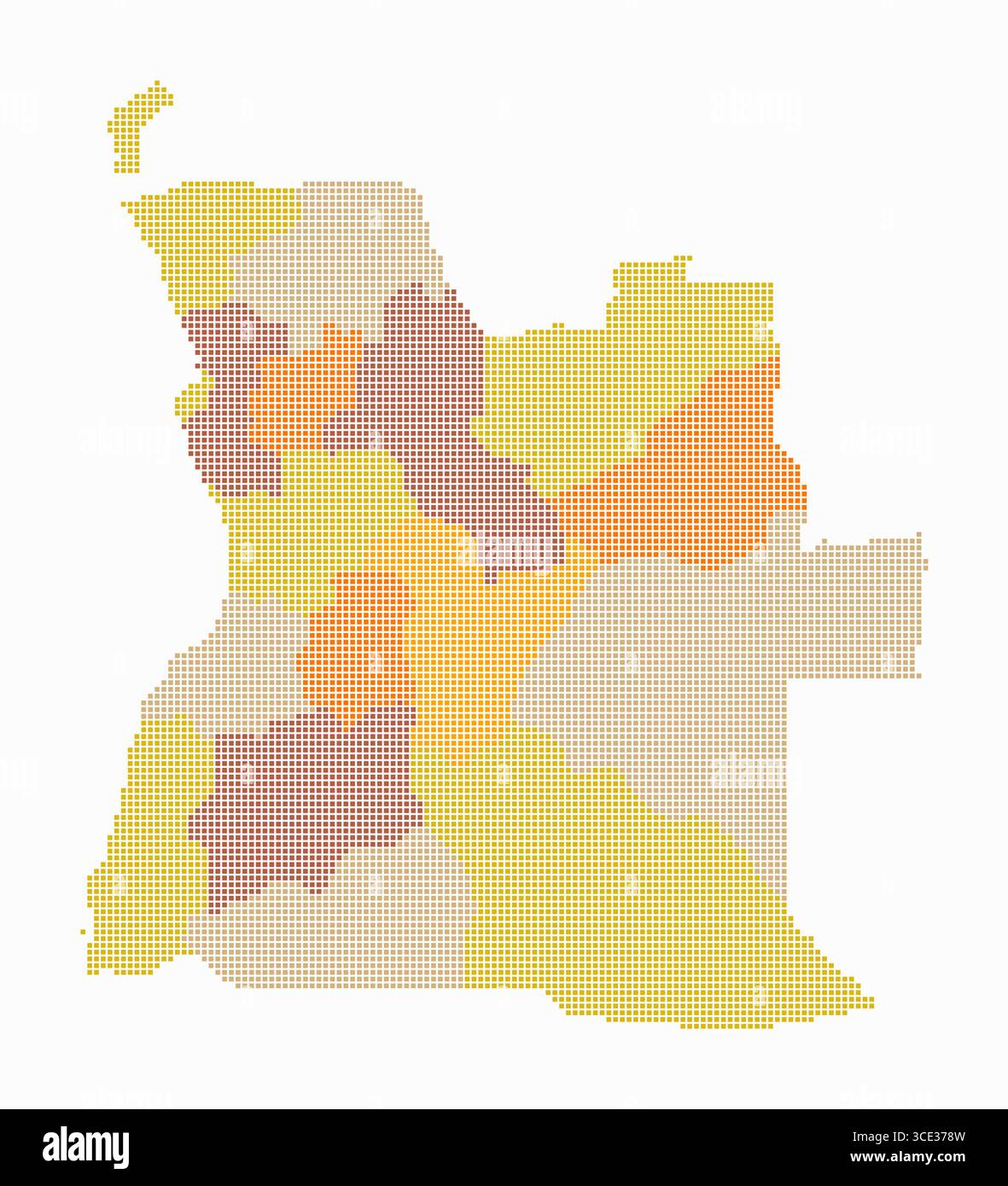 Angola dotted map. Digital style map of the country on white background ...