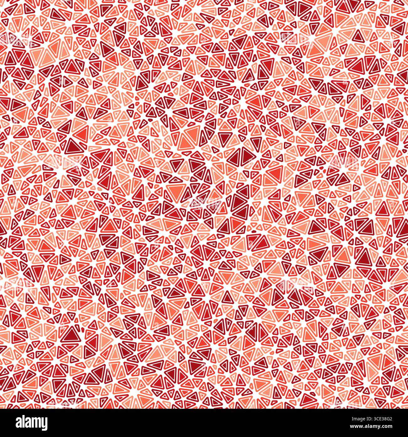Triangulation geometric shapes background. Rounded solid shapes in frames. Small triangles size. Monotone style. Repeatable pattern. Stock Vector