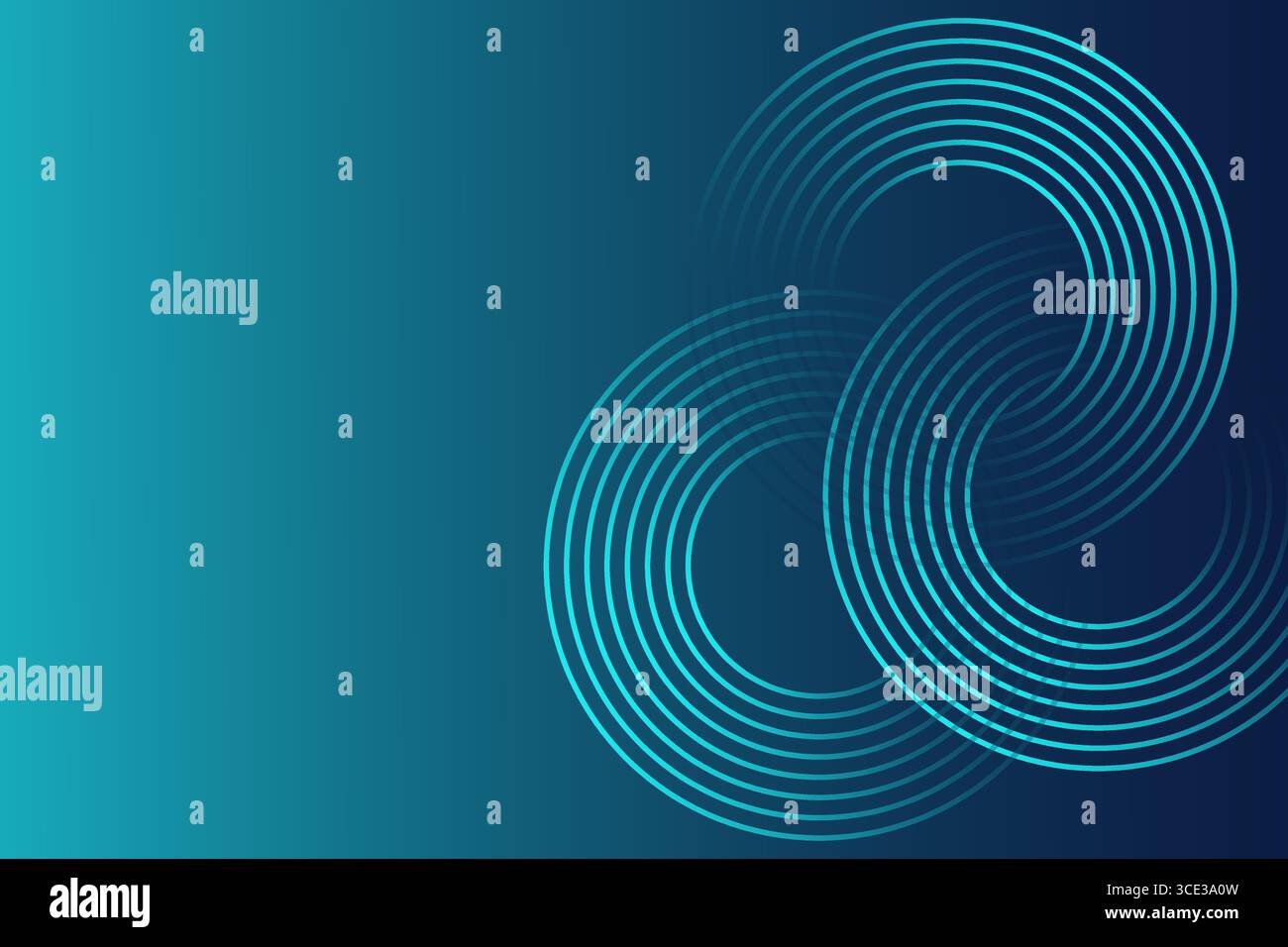 Abstract Blue Circular Lines Background Vector, Modern Geometric Wave Pattern Design Stock Vector