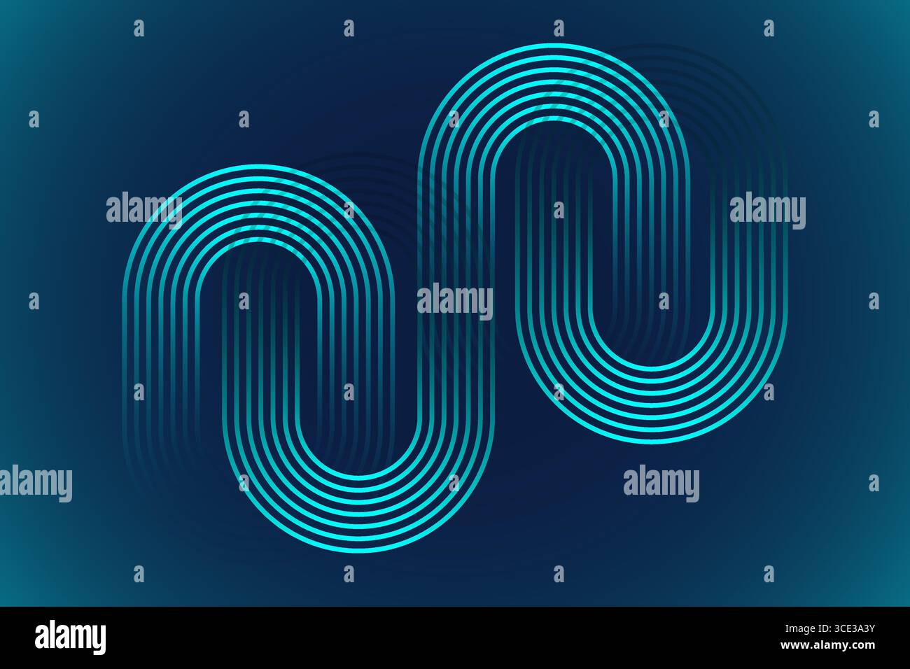 Abstract Blue Circular Lines Background Vector, Modern Geometric Wave Pattern Design Stock Vector