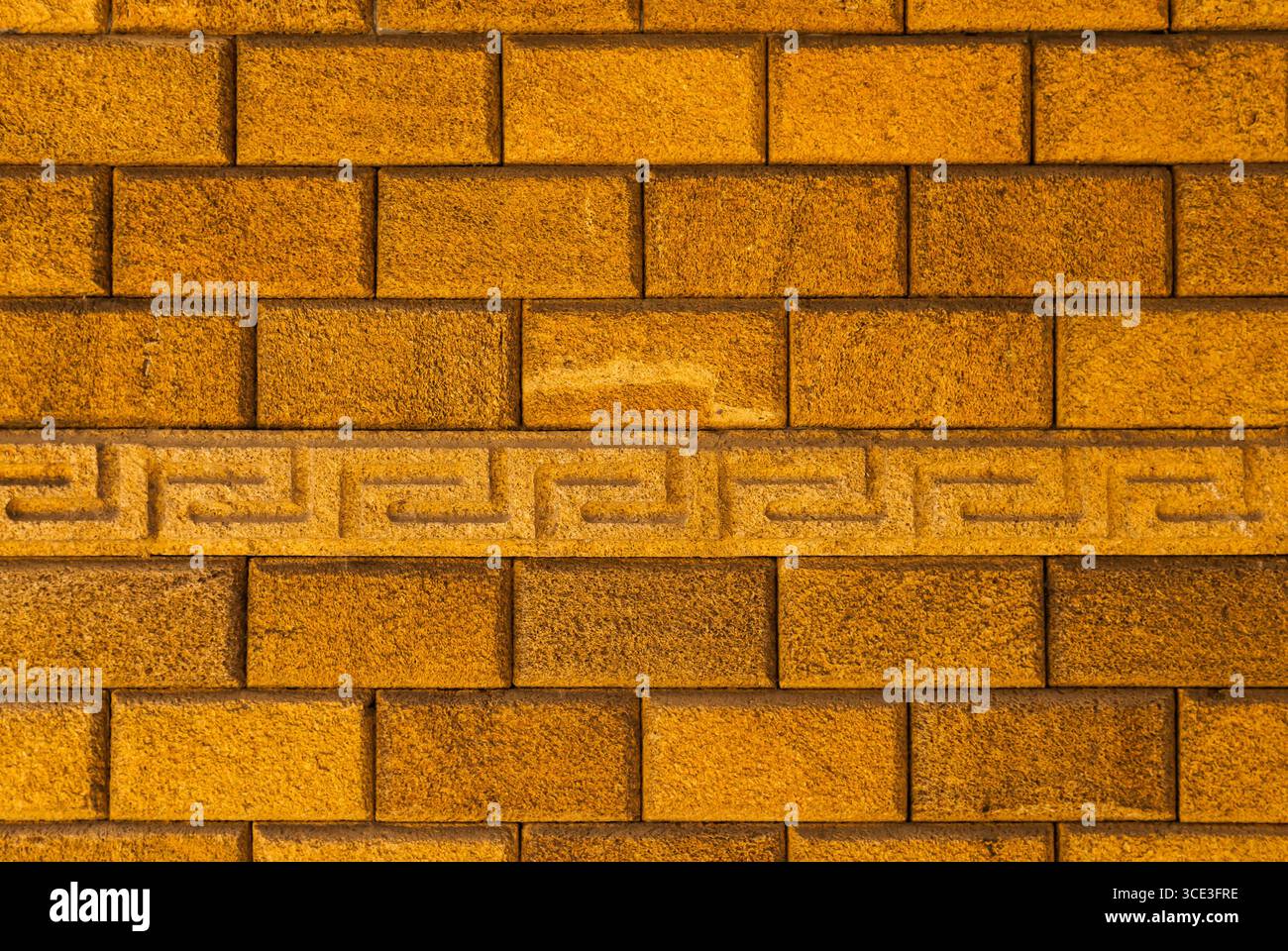 Sawed shell stone masonry. Shell rock wall. Stock Photo
