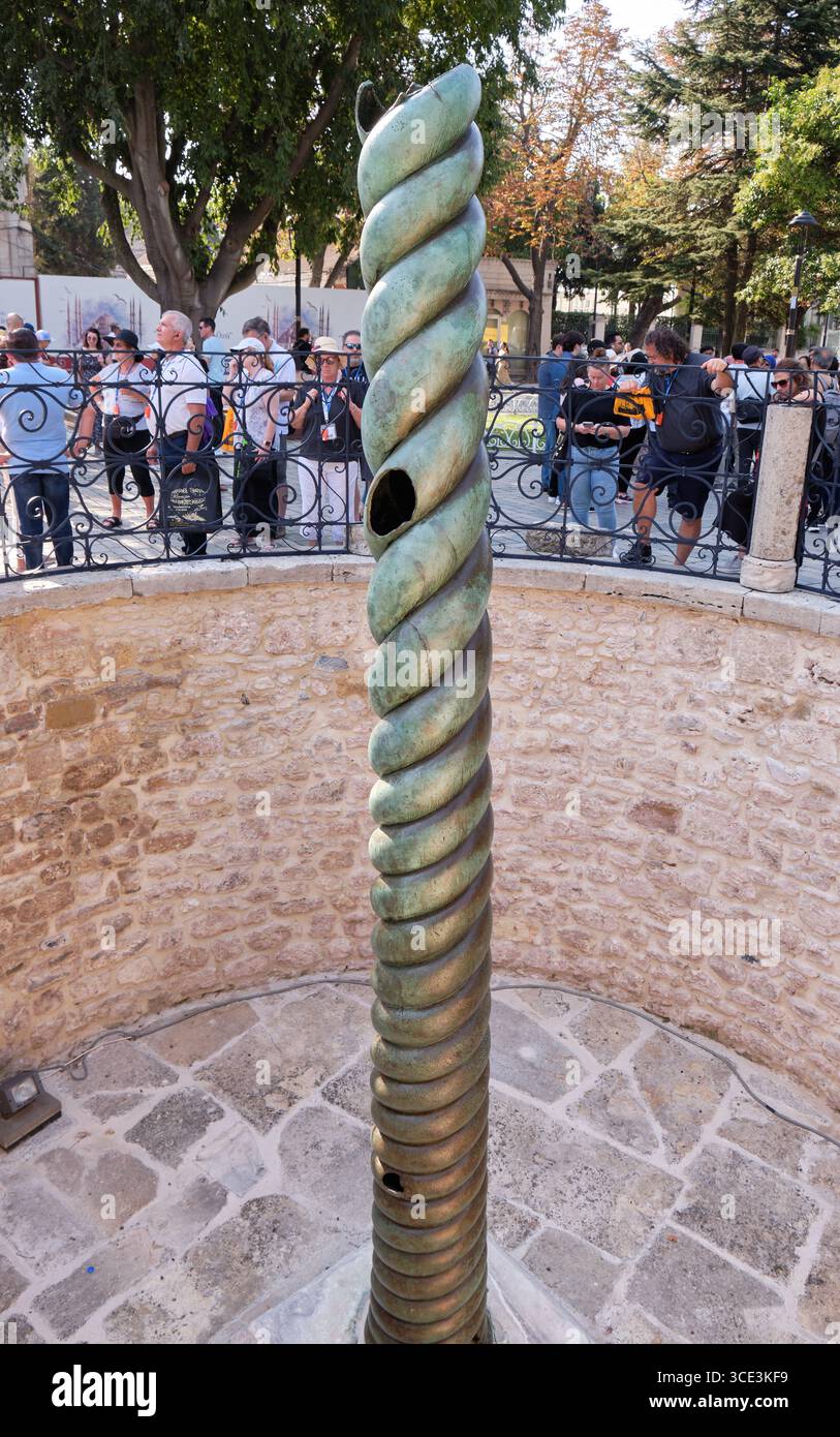 The Serpent Column ancient bronze column at the Hippodrome of ...