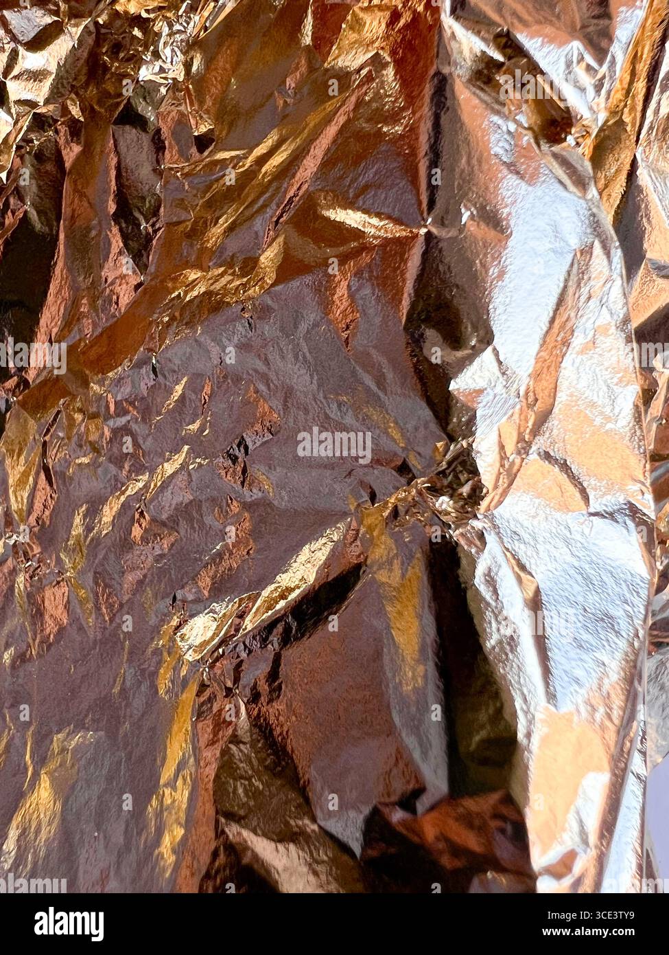 gold, gold crimped leaf, gold foil, gold background, metal - Smartphone Captured Stock Image