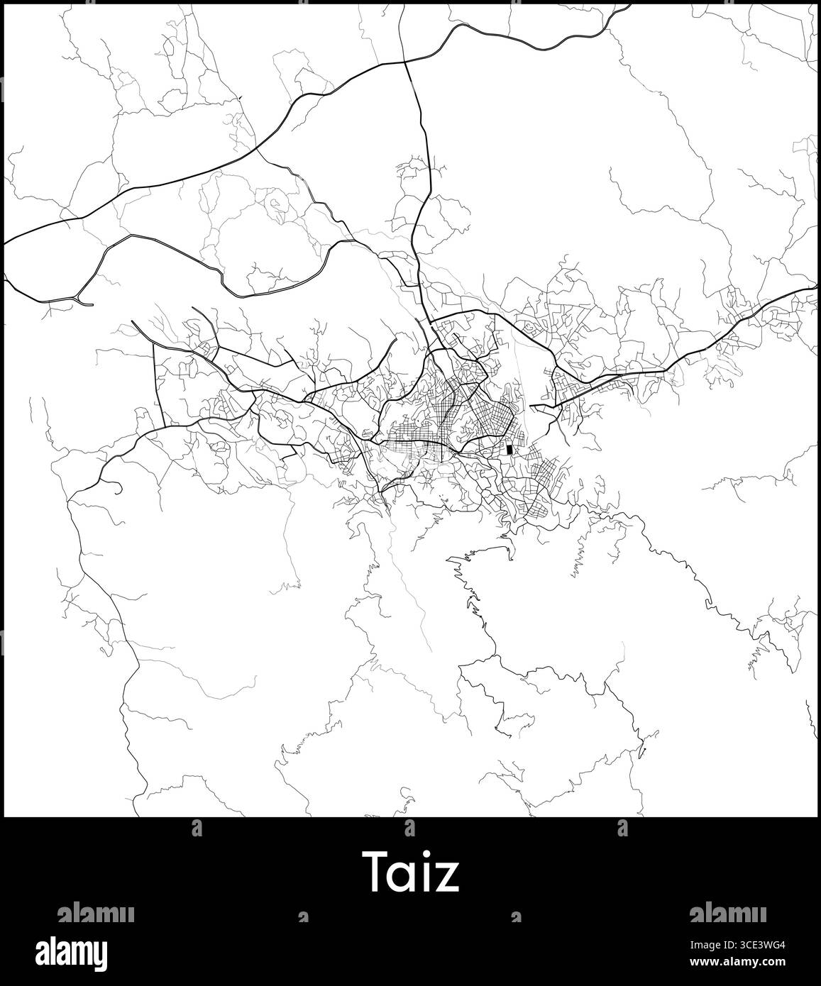 Taiz Vector Outline Map Hi res Stock Photography And Images Alamy