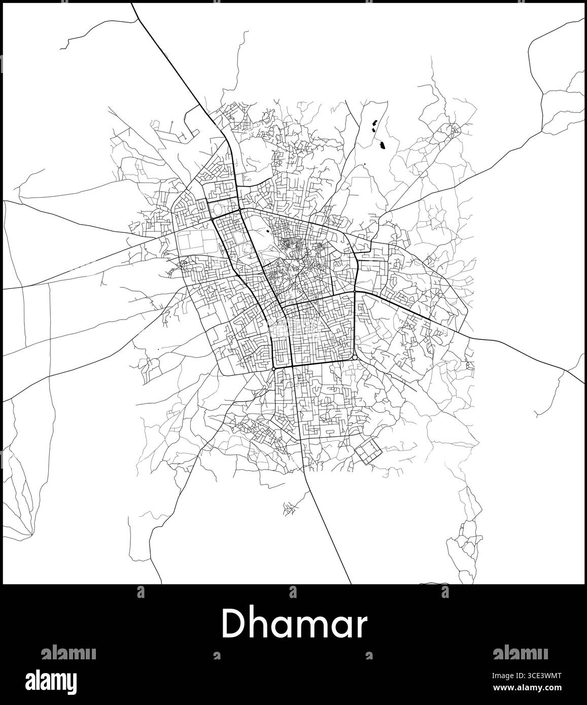 Map of dhamar Black and White Stock Photos & Images - Alamy