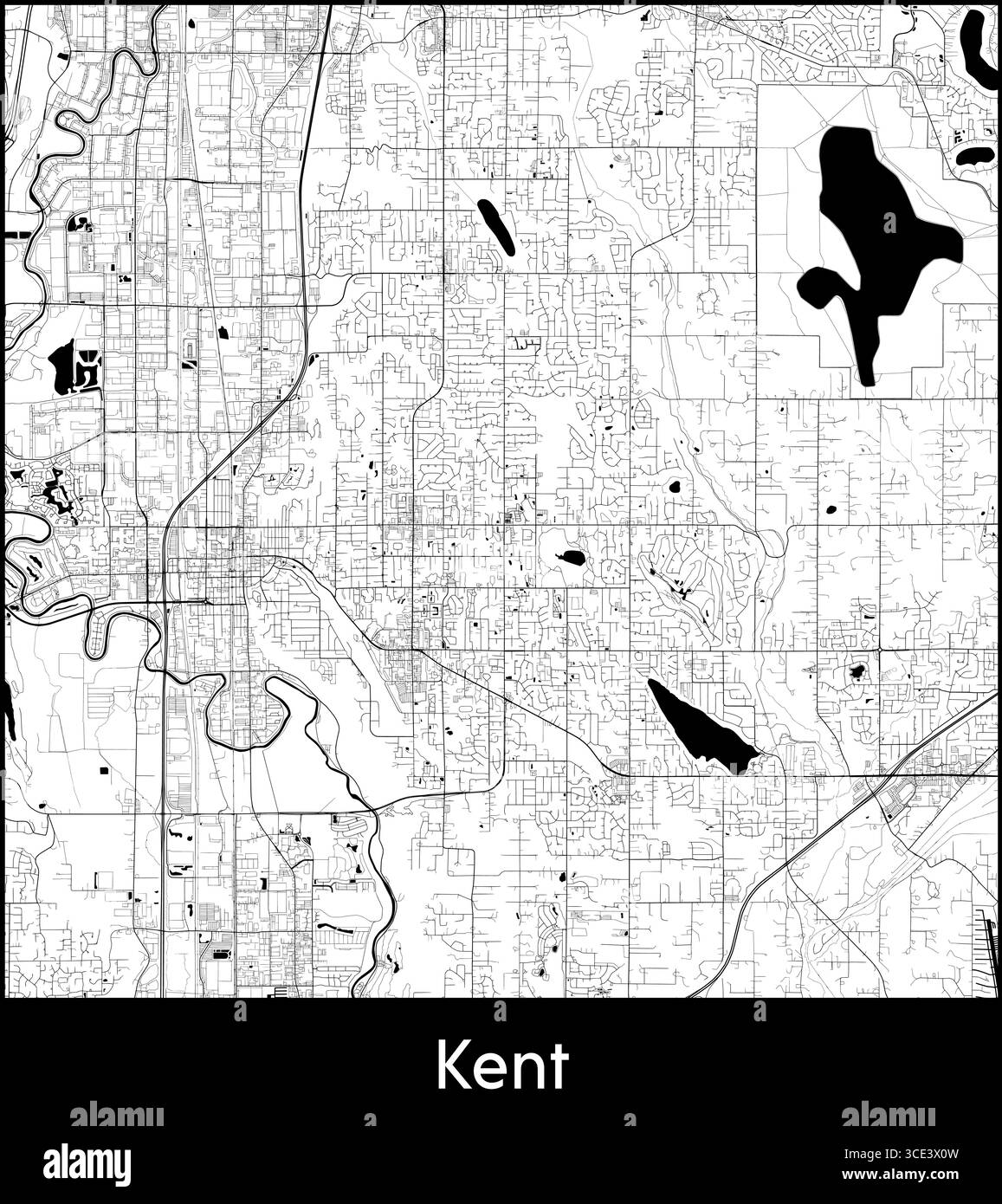 Kent Indianamap Kent city map, United States - Topographic vector map poster Stock ...