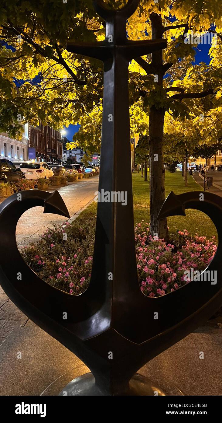 the city's symbol: a ship's anchor - Smartphone Captured Stock Image