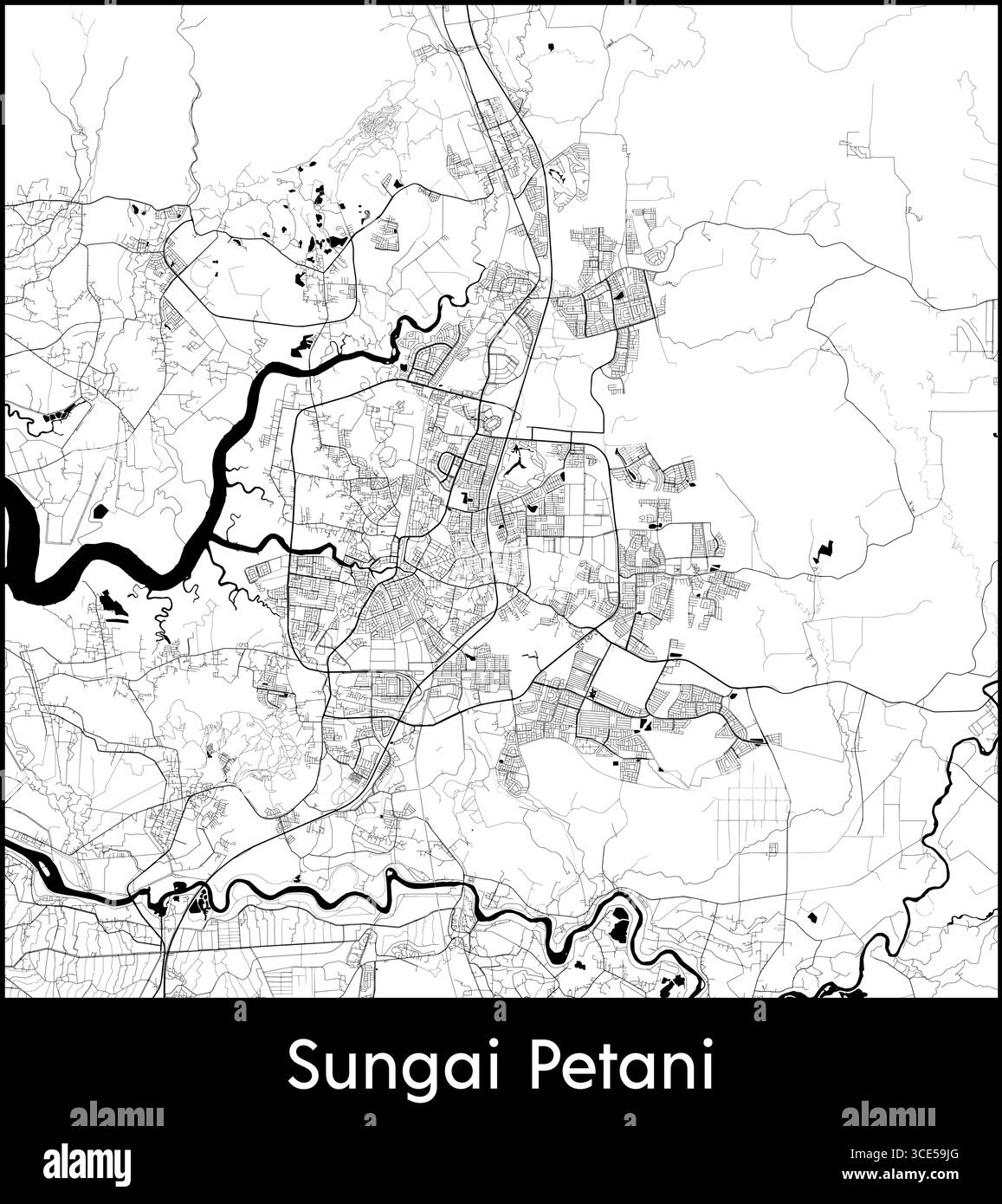Sungai petani city map hi-res stock photography and images - Alamy