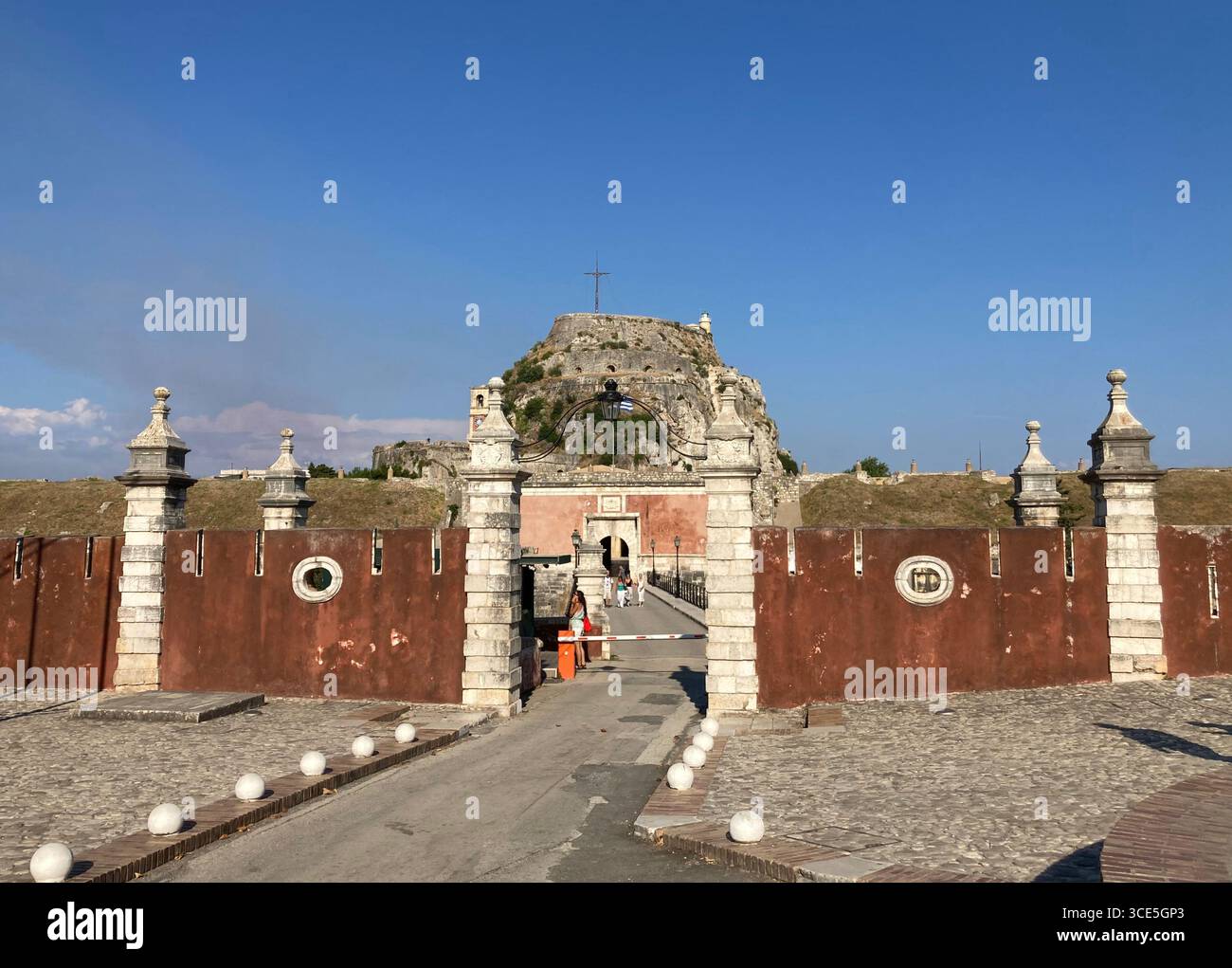 Entrance to the The Old Fortress of Corfu, Corfu old town, Corfu, Greece, Ionian islands - Smartphone Captured Stock Image